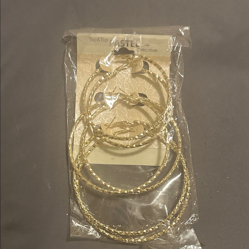 NWT 3 Pairs of Gold Tone Fashion Earrings Still Brand New in the Package!